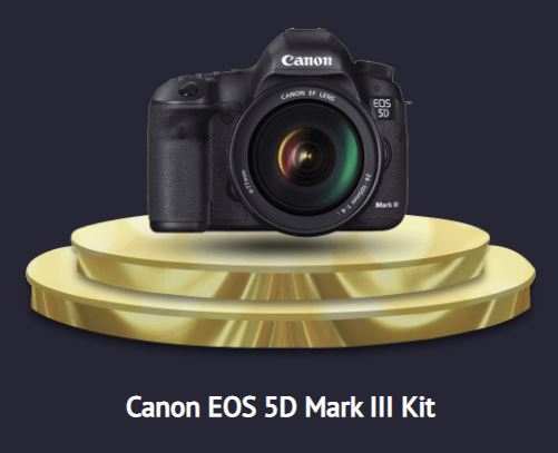 Canon EOS 5D Mark III Kit в лотерее казино Пин Ап